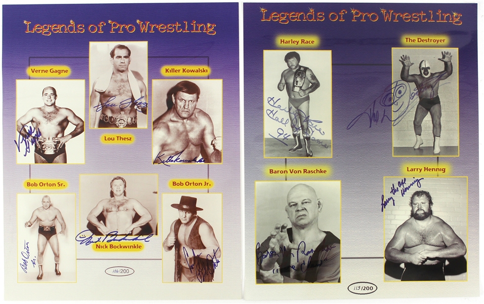 1980s Wrestling Signed 17”x22” Poster Collection (2) (JSA)