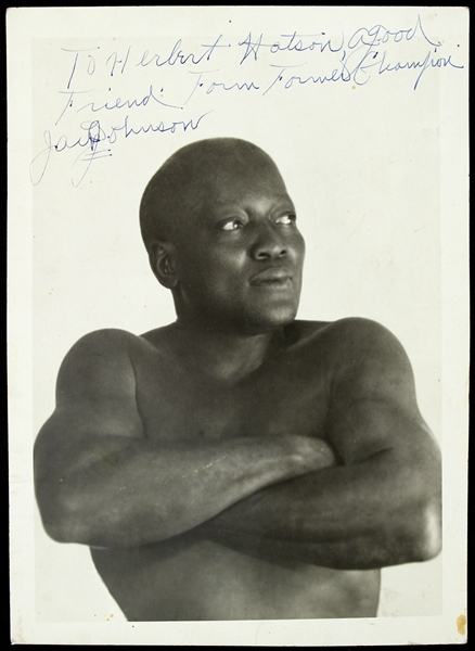 1910-1940s Jack Johnson Signed 6x9 B&W Photo (JSA)