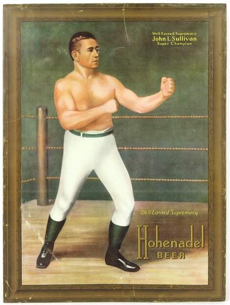 1950s John L Sullivan Boxing Advertising Sign Hohenadel Beer Carstairs (3)