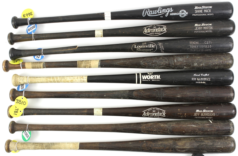 1980s Professional Model Game Used Bat Collection - Lot of 25 w/ Jeff Burroughs, Ruben Sierra, Tim Raines, Dusty Baker, Jack Clark & More (MEARS LOA)