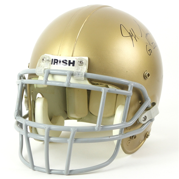 2004-2007 circa Notre Dame Game Worn Helmet Signed by Jeff Samardzija(MEARS LOA)