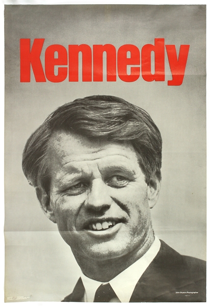 1968 Robert Kennedy For President Large Campaign 24”x37” Poster