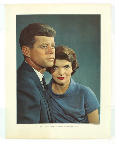 1960’s John F Kennedy with Jackie The President With Mrs John Fitzgerald Kennedy Karsh Portrait 17”x22” Poster