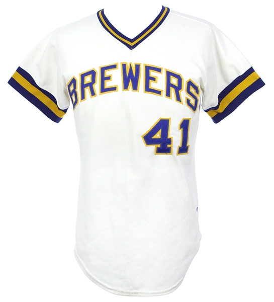 1974 Jim Slaton Milwaukee Brewers Game Worn Home Jersey (MEARS LOA)