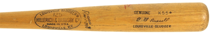 1977-79 Bill Russell Los Angeles Dodgers H&B Louisville Slugger Professional Model Autographed Game Used Bat (MEARS LOA / JSA)