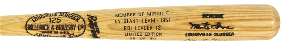 1980’s Monte Irvin Signed 1951 New York Giants Commemorative Model H&B Louisville Slugger Autographed Bat (MEARS LOA / JSA)