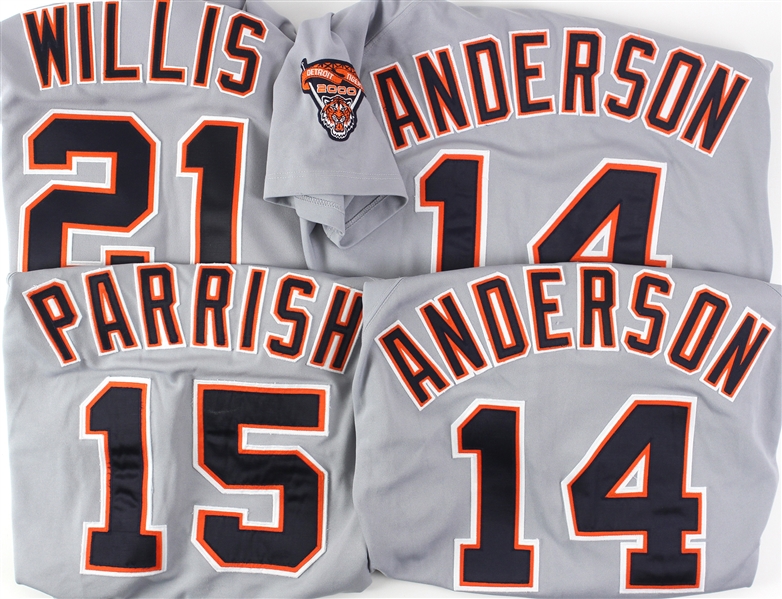 1998-2008 Detroit Tigers Game Used Jerseys Including Larry Parrish, Matt Anderson and Dontrelle Willis (Lot of 4) (MEARS LOA)