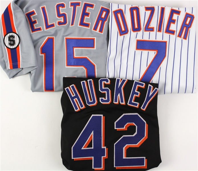 1992-1998 New York Mets Team Issued Jerseys including Butch Huskey, Kevin Elster, Rey Ordonez, and More (Lot of 7) (MEARS LOA)