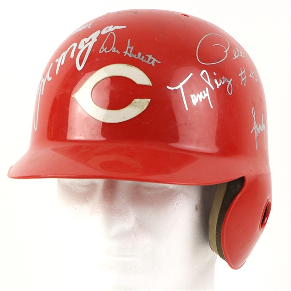 1997 Cincinnati Reds Multi Signed ABC Batting Helmet w/ 12 Signatures Including Pete Rose, Johnny Bench, Joe Morgan, Sparky Anderson & More (JSA)