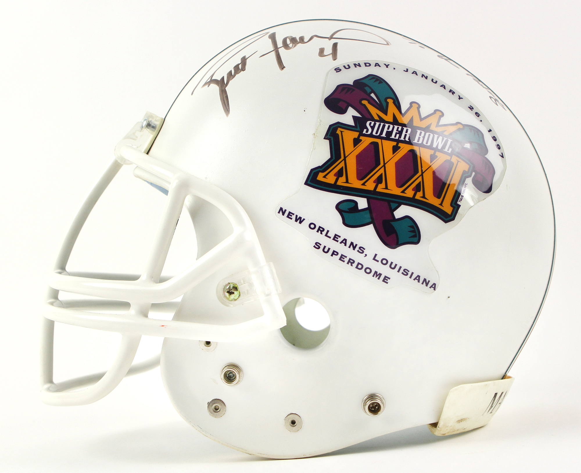 Lot Detail - 1997 Brett Favre Green Bay Packers Signed Super Bowl XXXI ...