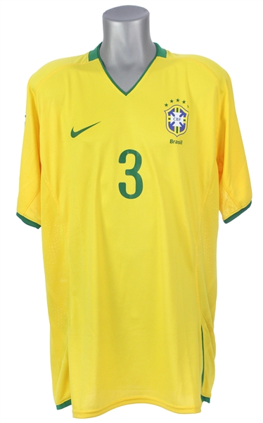 2008 Lucio Brazil National Soccer Team World Cup Qualifiers Jersey (MEARS LOA)