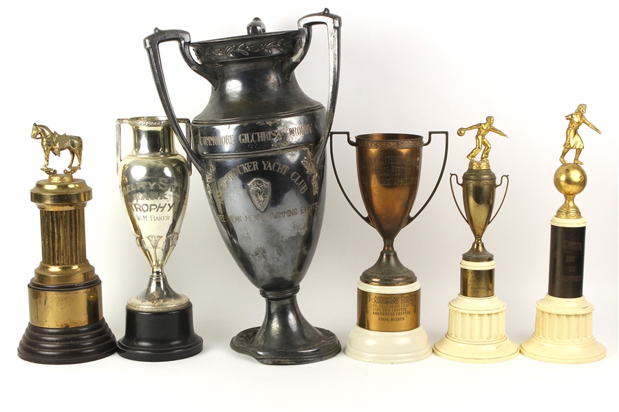 1950s – 1960s Trophies Including Knickerbocker Yacht Club, Bowling, and more (Lot of 6)