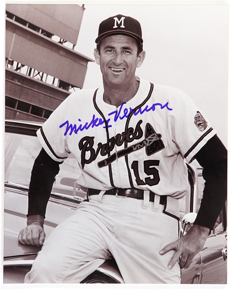 1959 Mickey Vernon Milwaukee Braves Signed 8" x 10" Photo (MEARS LOA)