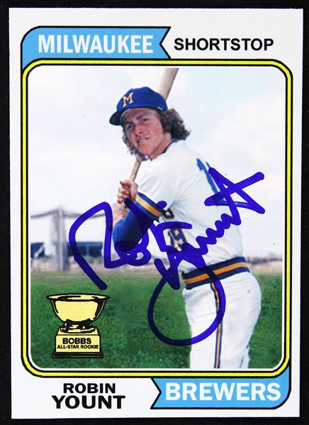 1974 Style Robin Yount Milwaukee Brewers Signed Rookie Card (JSA)