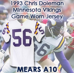 1993 Chris Doleman Minnesota Vikings Signed Game Worn Road Jersey (MEARS A10/JSA)