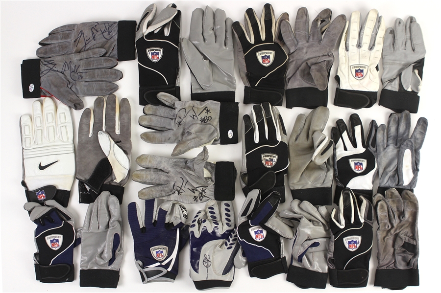 1990s-2000s Football Game Used Batting Gloves Including Curtis Martin, Jimmy Smith, Mo Lewis and more (Lot of 30+)