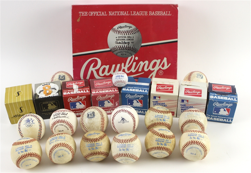 Lot Detail - Rawlings Baseballs and Boxes (Lot of 22)