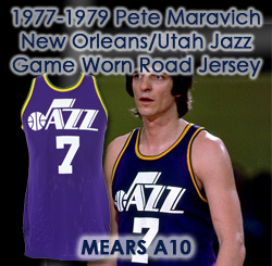 Pete Maravich Game-Worn Jersey Uniform New Orleans Jazz - COA 100%  Authentic Team-GRADE: 20/20