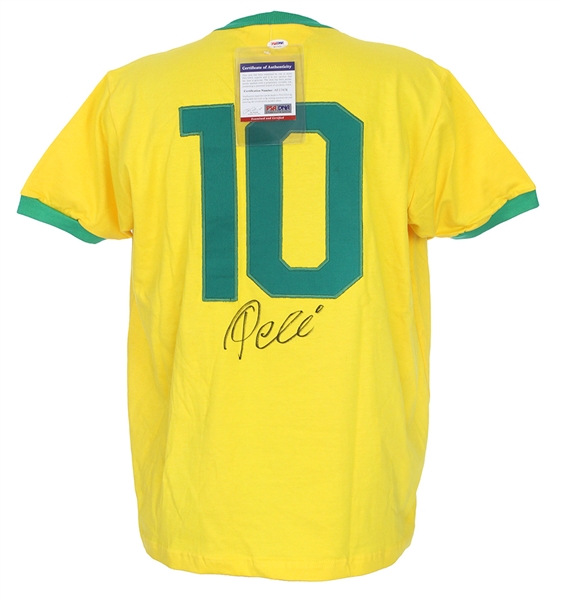 2000s Pele Brazil National Team Signed Jersey (PSA/DNA)