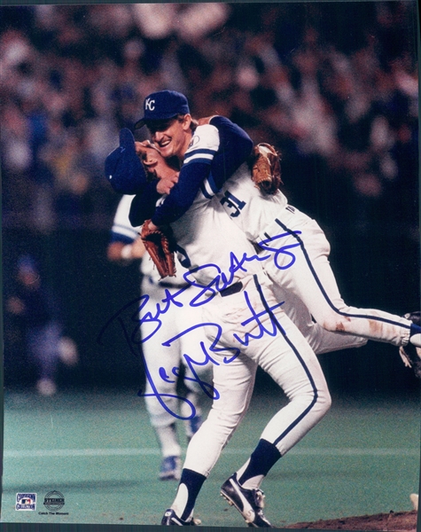 Lot Detail 1984 1991 Bret Saberhagen And George Brett Kansas City Royals Autographed Colored