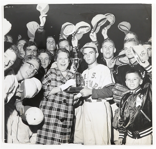 1963 Mrs. Lou Gehrig & Joe Cualco Original 8"x 9" Photo 