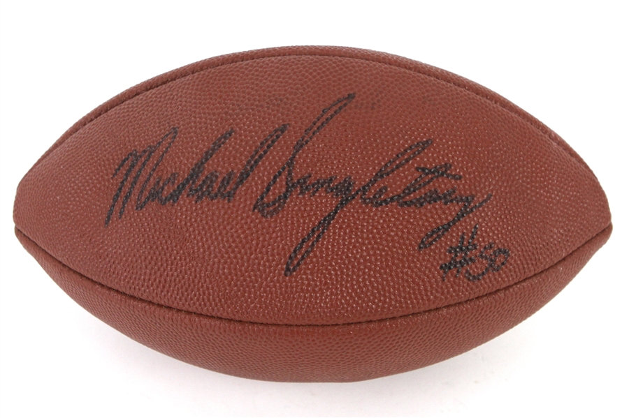 1980s Mike Singletary Chicago Bears Signed Football (JSA)