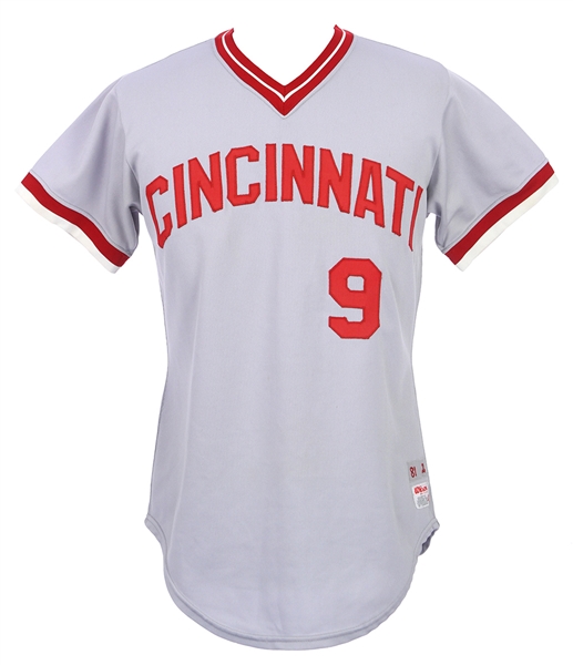 1981 Mike OBerry Cincinnati Reds Game Worn Road Jersey (MEARS LOA)