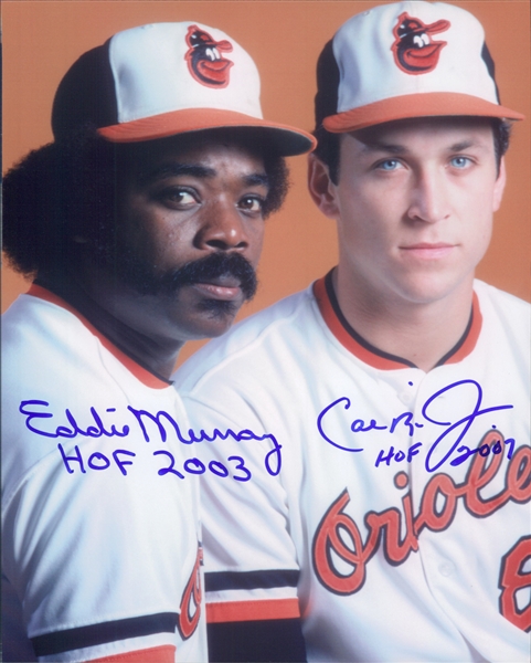 1981-1988, 1996 Eddie Murray and Cal Ripken Jr. Baltimore Orioles Autographed Color 8"x10" Photo (JSA)