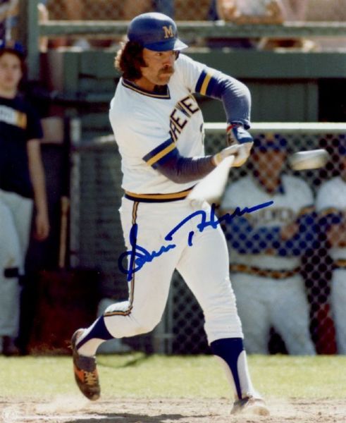 1973-86 Gorman Thomas Milwaukee Brewers Auto 8x10 Color Photo *JSA*