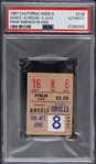 1967 (June 8th) California Angels vs Baltimore Orioles Ticket Stub (PSA Slabbed) Frank Robinson HR #389