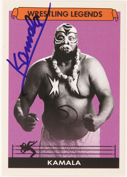 Kamala Wrestling Legend Signed LE Trading Card (JSA)