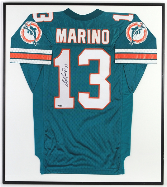 1996 Dan Marino Miami Dolphins Signed 33" x 37" Framed Jersey (Upper Deck Authentication)
