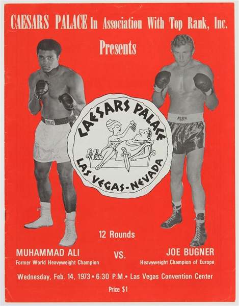 1973 (February 14) Muhammad Ali Joe Bugner Las Vegas Convention Center Fight Program