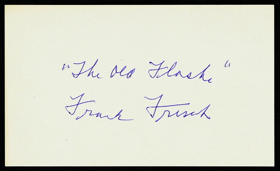 1950s Frank Frisch St. Louis Cardinals Signed 3" x 5" Index Card (JSA)