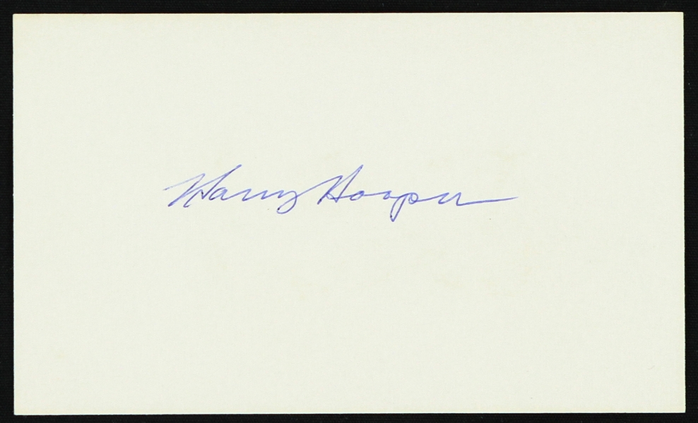 1950s Harry Hooper Boston Red Sox Signed 3" x 5" Index Card (JSA)