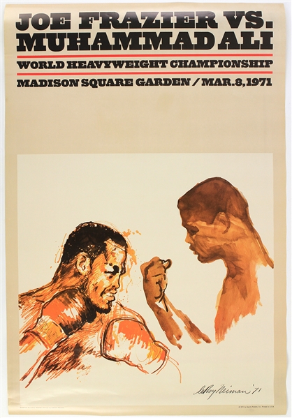 1971 (March 8) Muhammad Ali Joe Frazier Heavyweight Title Fight LeRoy Neiman Poster 