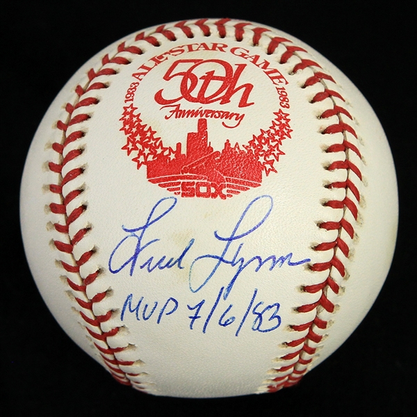 1983 Fred Lynn California Angels Signed & Inscribed Official All Star Game Baseball (JSA)