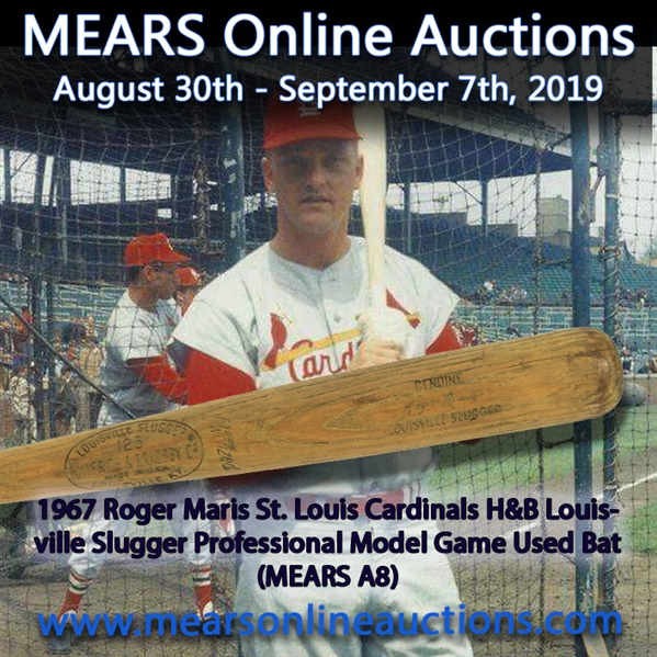 1967 Roger Maris St. Louis Cardinals H&B Louisville Slugger Professional Model Game Used Bat (MEARS A8)