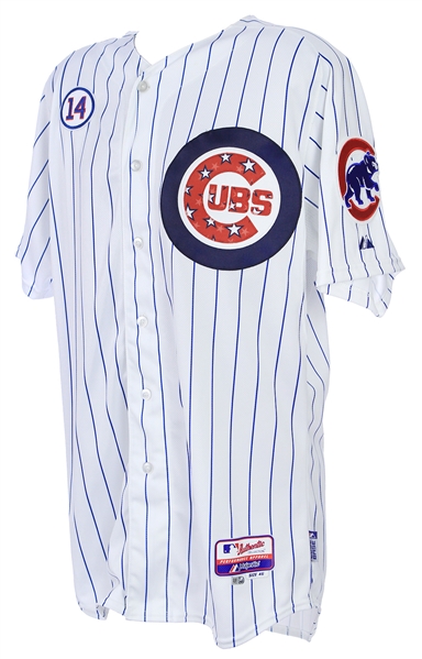 2015 (July 4) Mike Baxter Chicago Cubs Game Worn 4th of July Home Jersey (MEARS LOA/MLB Hologram)