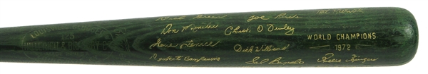 1972 Oakland Athletics H&B Louisville Slugger World Series Champions Green Commemorative Bat (MEARS LOA) 