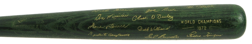1972 Oakland Athletics H&B Louisville Slugger World Series Champions Green Commemorative Bat (MEARS LOA) 