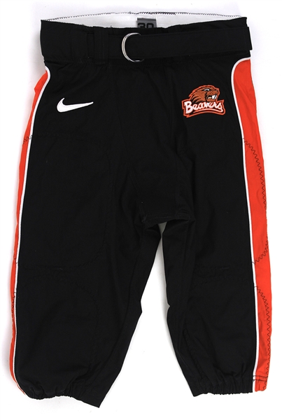 2007-12 Oregon State Beavers Game Worn Black Football Uniform Pants (MEARS LOA)