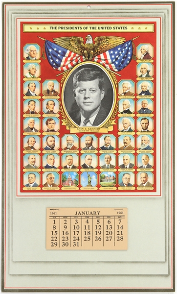 1961 John F. Kennedy 35th President of the United States 10" x 16.5" Wall Calendar