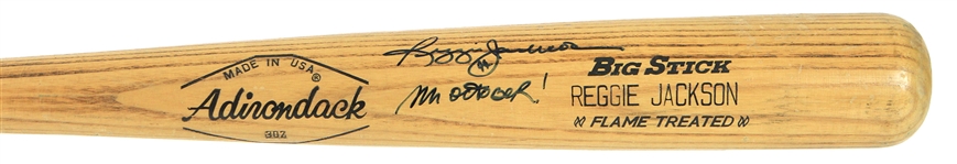 1977-79 Reggie Jackson New York Yankee Signed & Inscribed Adirondack Professional Model Game Used Bat (MEARS A7/JSA)