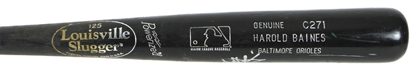 1999-2000 Harold Baines Baltimore Orioles Signed Louisville Slugger Professional Model Game Used Bat (MEARS A10/JSA)