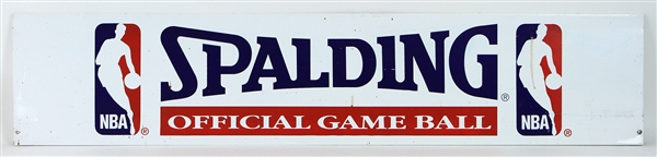 1990s-2000s Spalding Official NBA Game Ball 10" x 48" Two Sided Metal Sign
