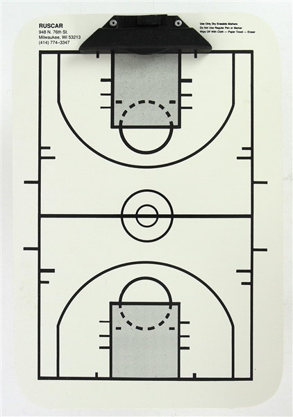 1990s NBA Milwaukee Bucks Ruscar Dry Erase Basketball Court Clipboard