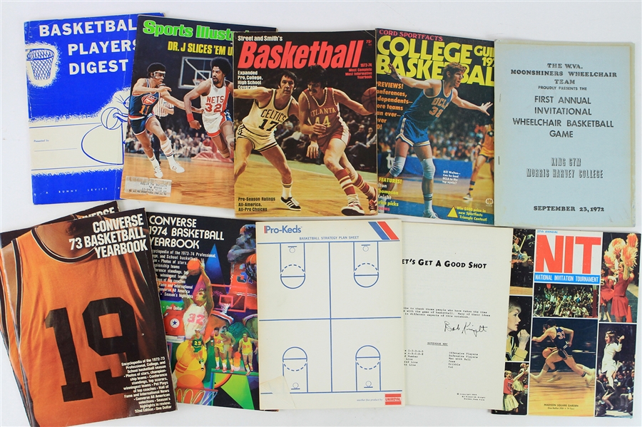 1950s-70s Basketball Periodicals Collection - Lot of 19 w/ Yearbook, Programs & More