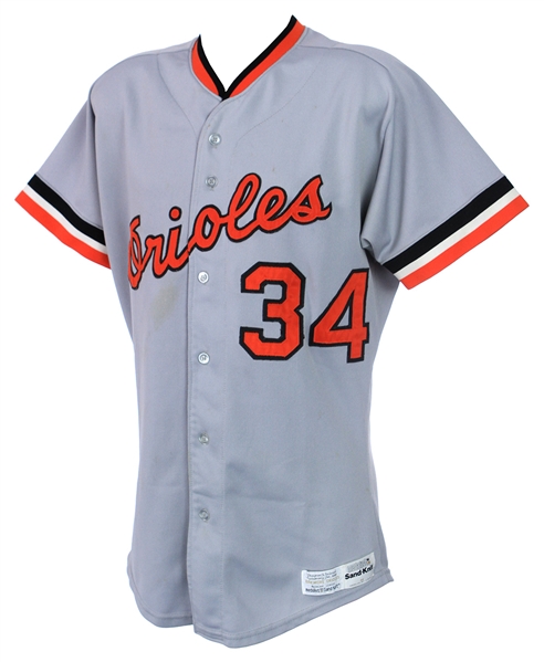 1983 Storm Davis Baltimore Orioles Game Worn Road Jersey (MEARS LOA)