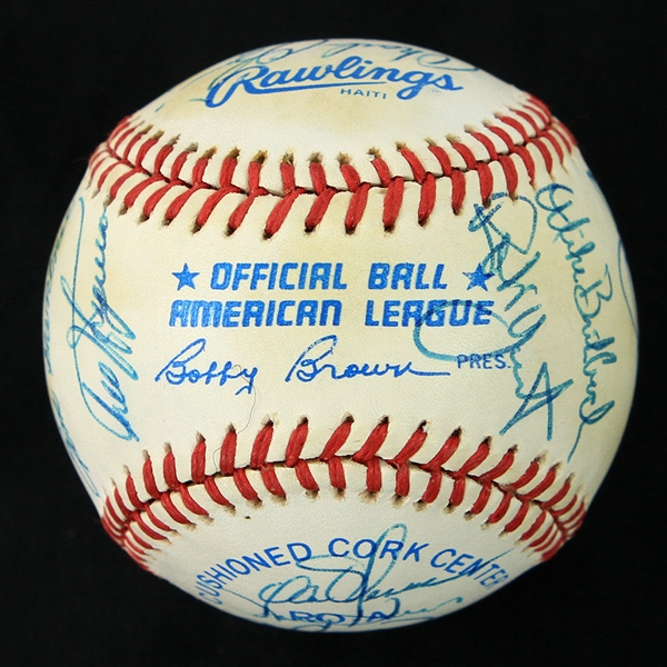 1989 Milwuakee Brewers Team Signed OAL Brown Baseball w/ 22 Signatures Including Robin Yount, Paul Molitor, Teddy Higuera, Gary Sheffield & More (JSA)